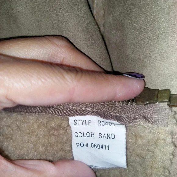 Roughneck Faux Suede Shearling Western Coat Size Large - Picture 8 of 8